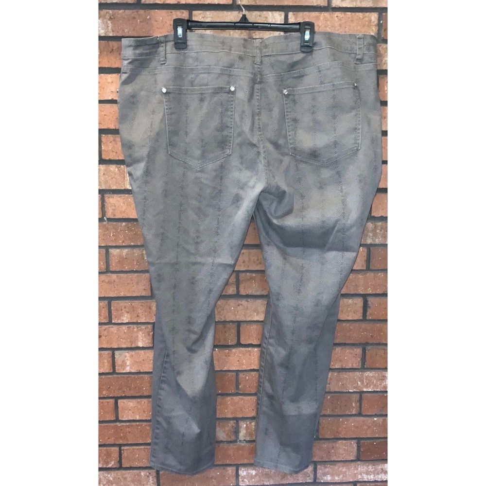 Hybrid &Co Womens Gray Snakeskin Print Denim Straight Leg Jeans Pants Size 22 - Picture 4 of 5